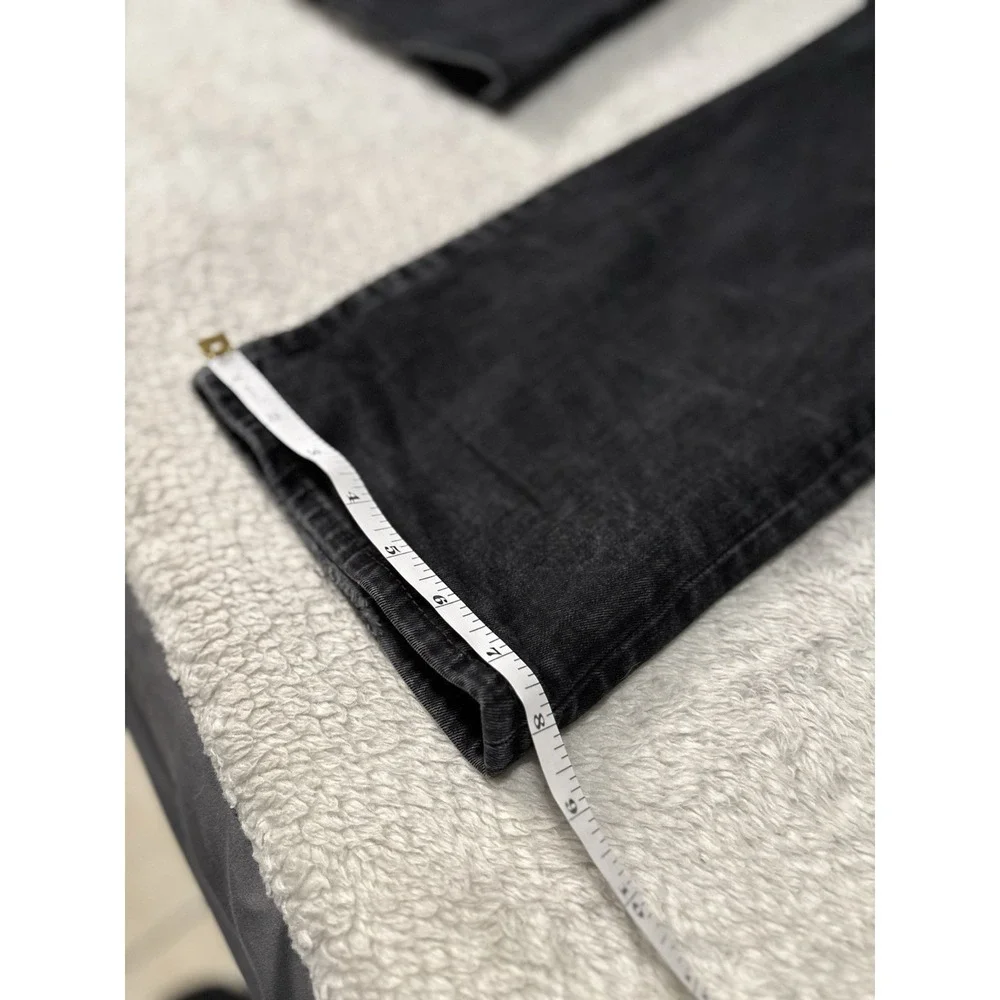 True Religion Ricky Relaxed‎ Straight Jeans Men's 36x32 Black Faded Flap Pocket